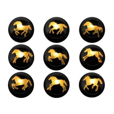 万事馬九行く(うまくいく)九頭の馬・黒天眼石ブレスレット