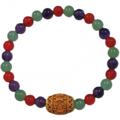 万事が馬九(うまく)行く九頭の馬3色柘植(つげ)ブレスレット