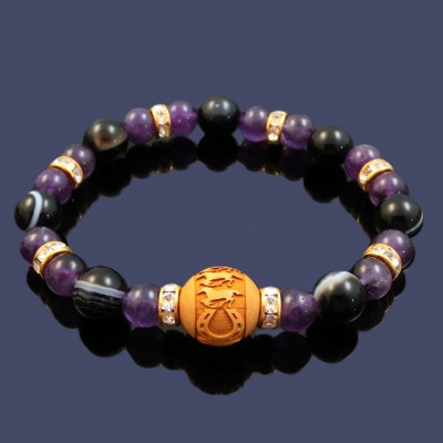 万事が馬九(うまく)行く柘植の九頭の左馬・紳士のブレスレット