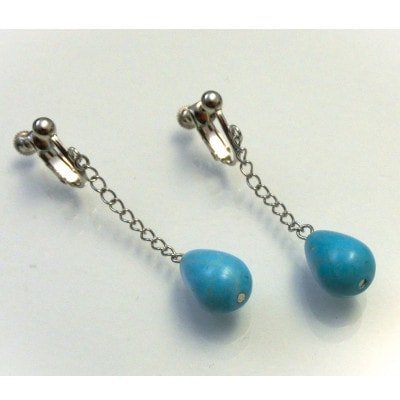 ターコイズブルーのSwingイヤリング　雫型