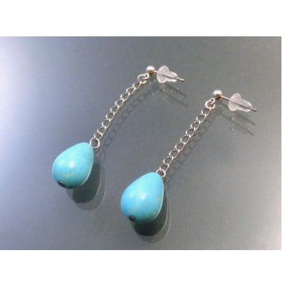 ターコイズブルーのSwing雫ピアス