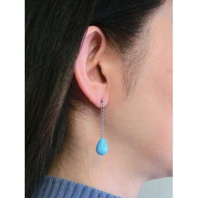 ターコイズブルーのSwing雫ピアス