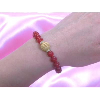 万事が馬九行く・柘植の九頭の馬ブレスレット　赤めのう