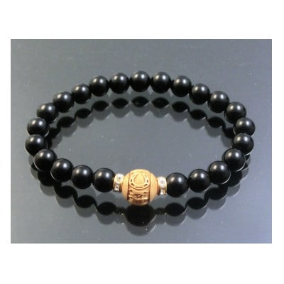 万事が馬九行く・柘植の九頭の馬ブレスレット　オニキス　紳士