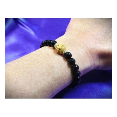 万事が馬九行く・柘植の九頭の馬ブレスレット　オニキス　紳士