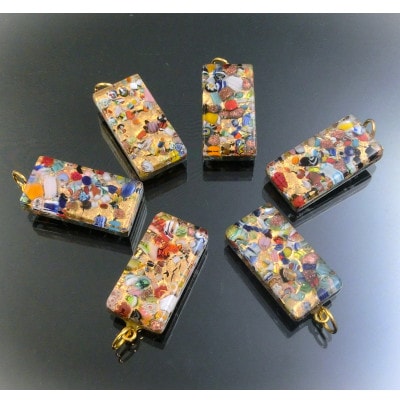 ベネチアンガラス使いのブラックオニキスネックレス〈宝石〉