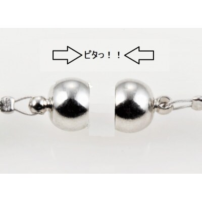 貝パール10mm玉ネックレス2点セット　マグネット留め具　グレー系(イヤリング)