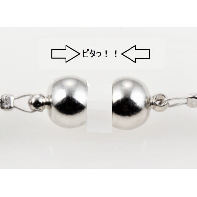 貝パール10mm玉ネックレス2点セット　マグネット留め具　ホワイト系(ピアス)