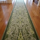 日本製 廊下カーペット 80cm×240cm 【モダンオーナメント】 滑り止め グリーン