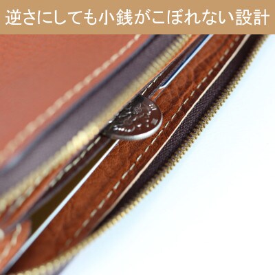 【本革 長財布】L字ファスナー 薄型 財布 ヌメ革 ロングウォレット【aw-05ns-BR】