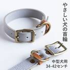首輪 本革 イタリアンレザー グレー 中型犬用 (34-42センチ)ペット用品【dc-01ss】