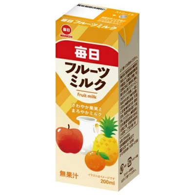 毎日牛乳 毎日フルーツミルク 200ml紙パック×24本入