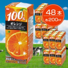 毎日牛乳 毎日100%オレンジ 200ml紙パック×48本入