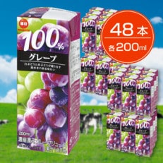 毎日牛乳 毎日100%グレープ  200ml紙パック×48本入
