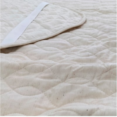 【シングル】和泉木綿リネンコットンガーゼ敷パッド 100×205cm アイボリー　PK-1506S