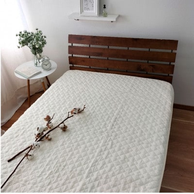 【シングル】和泉木綿 艶やかシルクコットンガーゼ敷パッド 100×205cm　PK-1501SR