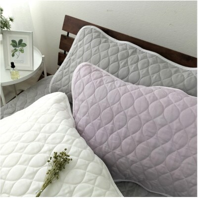 【Mサイズ 43×63cm】艶やかリネン100%枕パッド2枚組 グレー LIN-4363-GY2P