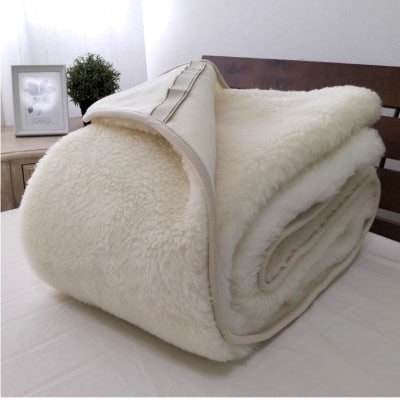 【シングル】洗える贅沢プレミアムウールファー敷毛布　100×205cm　PWH-200