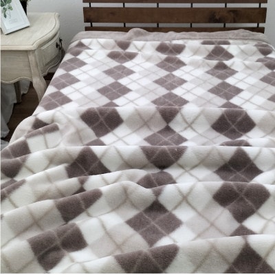 【ロング】吸湿発熱ボリューム2枚合せ毛布 140×220cm  ベージュ1枚  JM-2203LBE