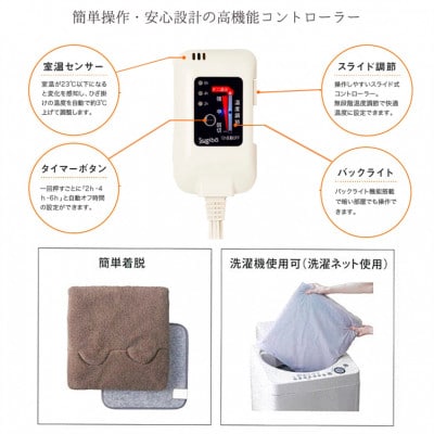 モコモコボアのあったかマルチヒーター42×42cm【ブルー】SB22MH23-BL