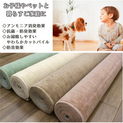 【4.5畳】お子様やペットと暮らすご家庭の快適カーペット ローズ(エミリア4.5畳RO)