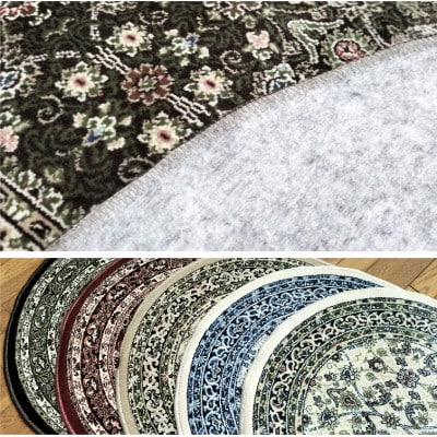 【楕円60×90cm】 洗える国産モケット織り玄関マット ブラウン(ポーロ円60×90BR)