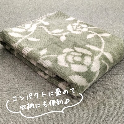【江戸間2畳】ふんわりカットパイルの花柄カーペット176×176cmグリーン HGR-20-GR