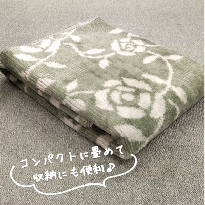 【江戸間3畳】ふんわりカットパイルの花柄カーペット176×261cmグリーン HGR-30-GR