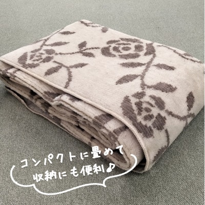 【江戸間3畳】ふんわりカットパイルの花柄カーペット176×261cmベージュ HGR-30-BE
