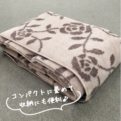【江戸間8畳】ふんわりカットパイルの花柄カーペット352×352cmベージュ HGR-80-BE