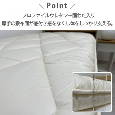 【ダブル】日本製 4層 体圧分散プロファイルウレタン敷ふとん140×210cm　HGP-4W