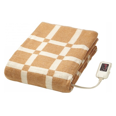 電気敷毛布ブラウン　約140×80cm