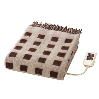 電気ひざ掛け/ベージュ　約140×82cm(房含む)