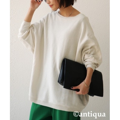 【ANTIQUA/アンティカ】ドルマンニット トップス 長袖 綿(NA-00297-03-F)