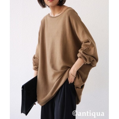 【ANTIQUA/アンティカ】ドルマンニット トップス 長袖 綿(NA-00297-11-F)