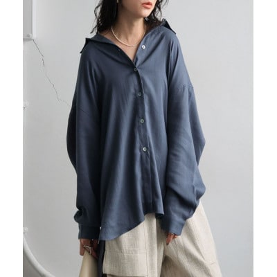 【ANTIQUA/アンティカ】シャツ リネン風 シアー(PK-01339-32-Onesize)