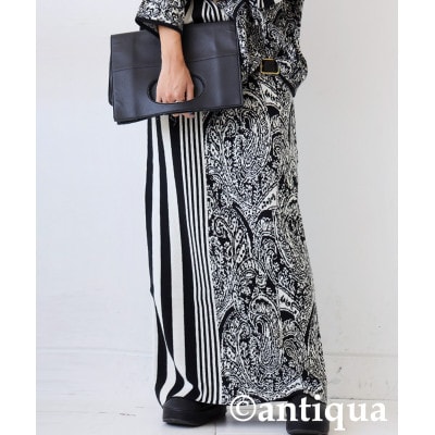 【ANTIQUA/アンティカ】柄切り替え ニットスカート(PN-00581-03-Onesize)