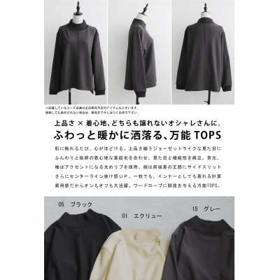 【ANTIQUA/アンティカ】モックネックトップス 裏起毛(PY-00821-15-Onesize)