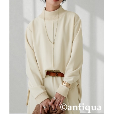 【ANTIQUA/アンティカ】モックネックトップス 裏起毛(PY-00821-01-Onesize)