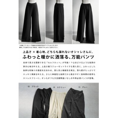 【ANTIQUA/アンティカ】裏起毛 ワイドパンツ(PY-00820-05-Onesize)