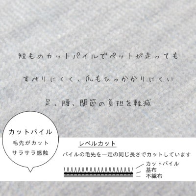 カーペット 日本製 抗菌防臭 犬 猫 ペット対応 ビオラ 176×261cm 江戸間 3畳用 グレー