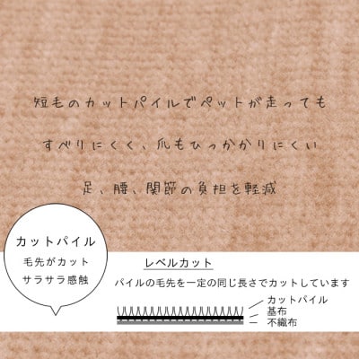 カーペット 日本製 抗菌防臭 犬 猫 ペット対応 ビオラ 176×261cm 江戸間 3畳 ベージュ