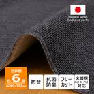 カーペット 江戸間 6畳 防音 抗菌防臭 厚手 ツワブキ 261×352cm ブラック 日本製