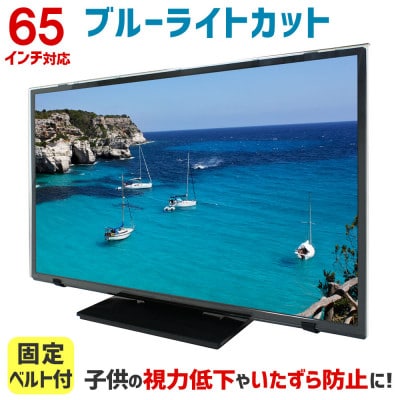 65MBL5　65インチ用　テレビ画面保護パネル　ブルーライトカットタイプ　位置調整用スペーサー付