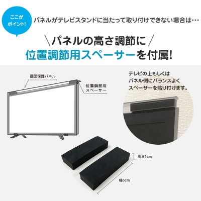 有機ELテレビ48インチ用　テレビ画面保護パネル　ブルーライトカットタイプ　位置調整用スペーサー付