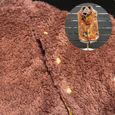 もこもこボアベスト　ドッグウェア　Lサイズ　ブラウン　犬用　ハンドメイド　fofodog