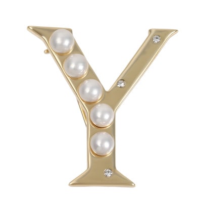 【RoseYumiRose】イニシャルパールブローチペンダント『Y』