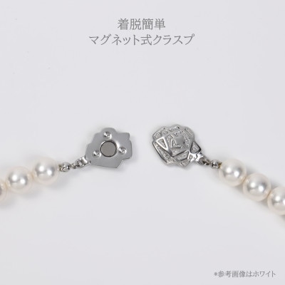 【RoseYumiRose】9mm&10mmパール2点セット(ネックレス/ピアス)グレー