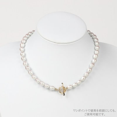 【Yumisienne】ココバロックパールネックレス(サクラホワイト/ゴールド8mm42cm)