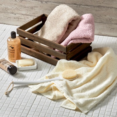 ●甘撚りバスタオル　ライトブルー3枚